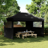 Vidaxl Partytent Foldable Pop-Up With 3 Side Walls Black