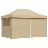 Vidaxl PartyTent fällbar pop-up med 4 sidoväggar beige