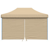 Vidaxl PartyTent fällbar pop-up med 4 sidoväggar beige