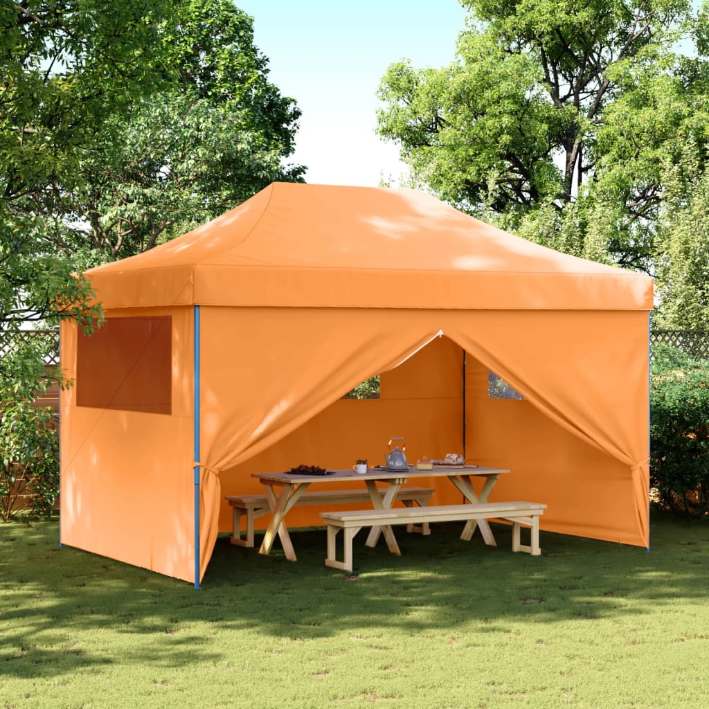 Vidaxl PartyTent fällbar pop-up med 4 sidoväggar orange