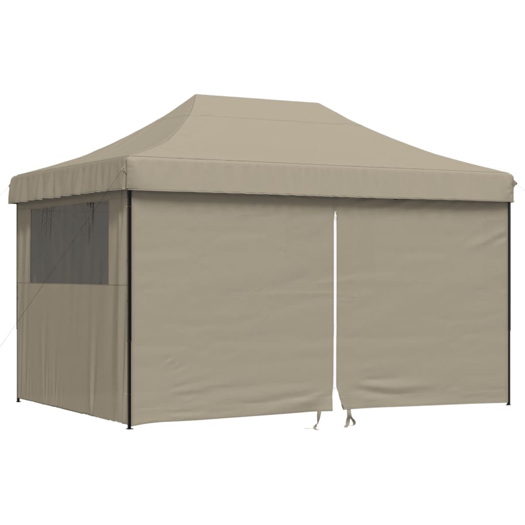 Pop-up pieghevole Vidaxl PartyTent con 4 pareti laterali taupe