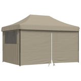 Vidaxl partytent inklapbaar pop-up met 4 zijwanden taupe