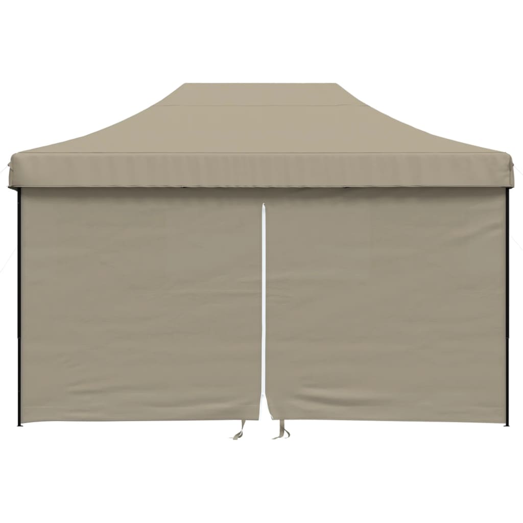 Vidaxl PartyTent foldbar pop-up med 4 sidoväggar taupe