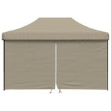 Vidaxl PartyTent sammenleggbar pop-up med 4 sidevegger taupe