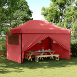 Vidaxl PartyTent fällbar pop-up med 4 sidoväggar Bordeaux Red