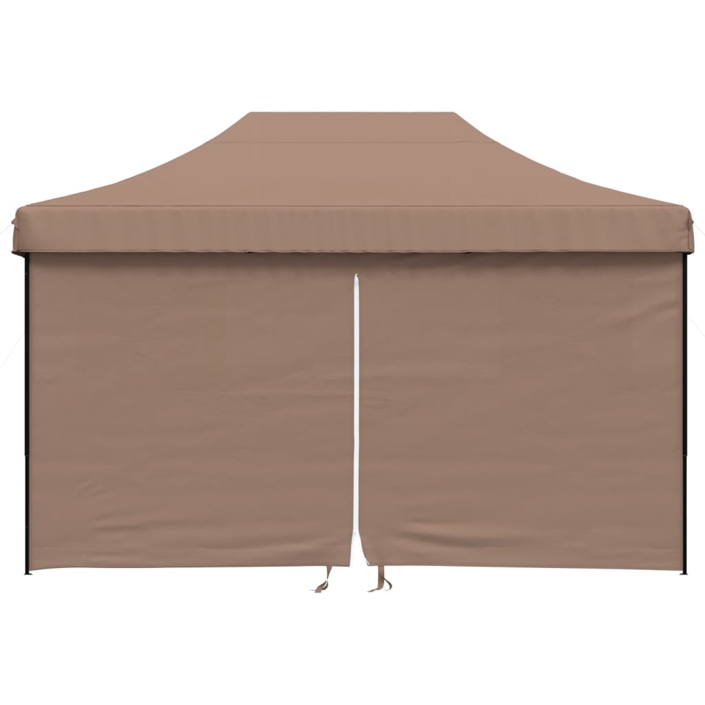 Vidaxl PartyTent sammenleggbar pop-up med 4 sidevegger brun