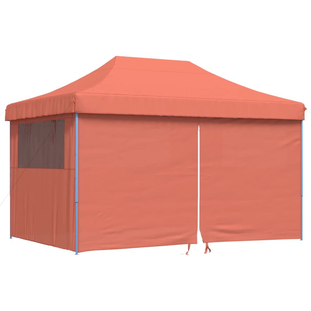 Vidaxl PartyTent sammenleggbar pop-up med 4 sidevegg Terracotta-farget