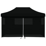 Vidaxl partytent inklapbaar pop-up met 4 zijwanden zwart