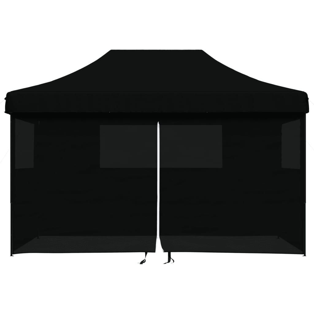 Vidaxl PartyTent Polonge pliable avec 4 murs latéraux noirs