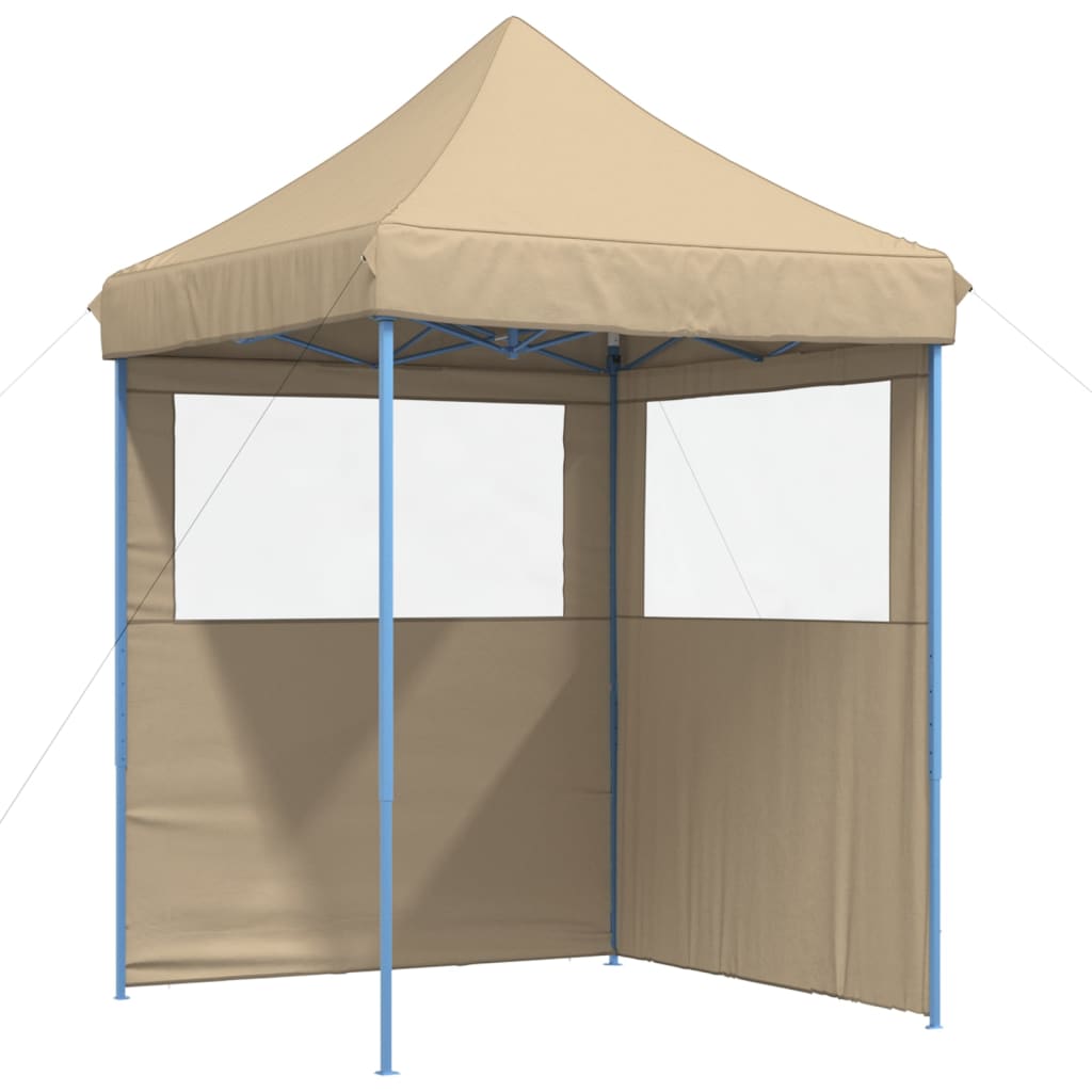 Vidaxl PartyTent fällbar pop-up med 2 sidoväggar beige