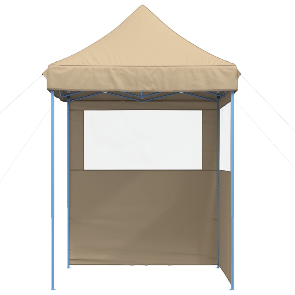 Vidaxl PartyTent fällbar pop-up med 2 sidoväggar beige