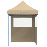 Vidaxl PartyTent fällbar pop-up med 2 sidoväggar beige