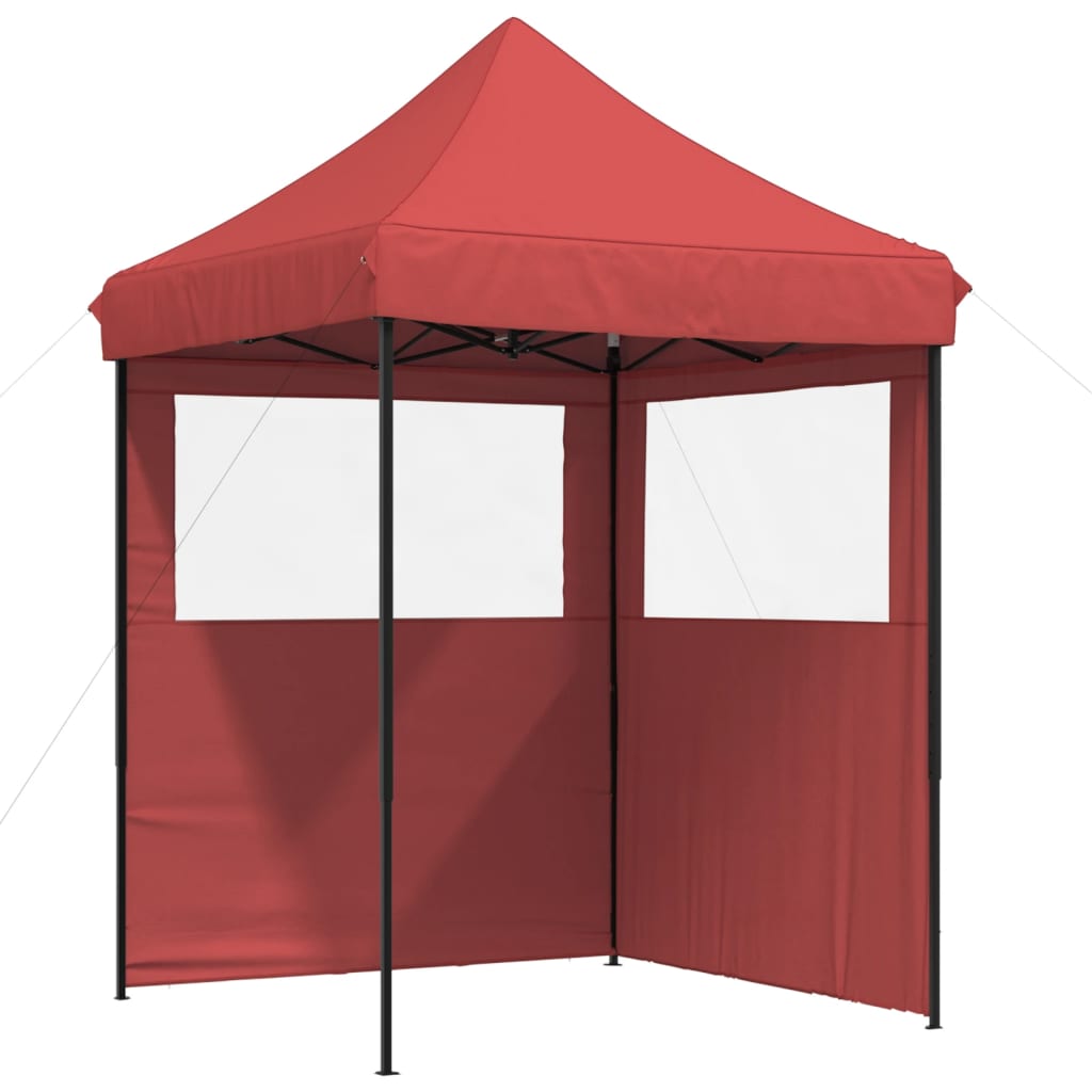 Vidaxl Partytent zložljivo pojavno okno z 2 stranskimi stenami Bordeaux Red