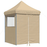 Vidaxl PartyTent fällbar pop-up med 4 sidoväggar beige