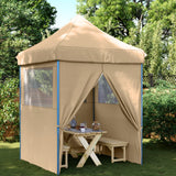 Vidaxl PartyTent Polable Polable avec 4 murs latéraux beige