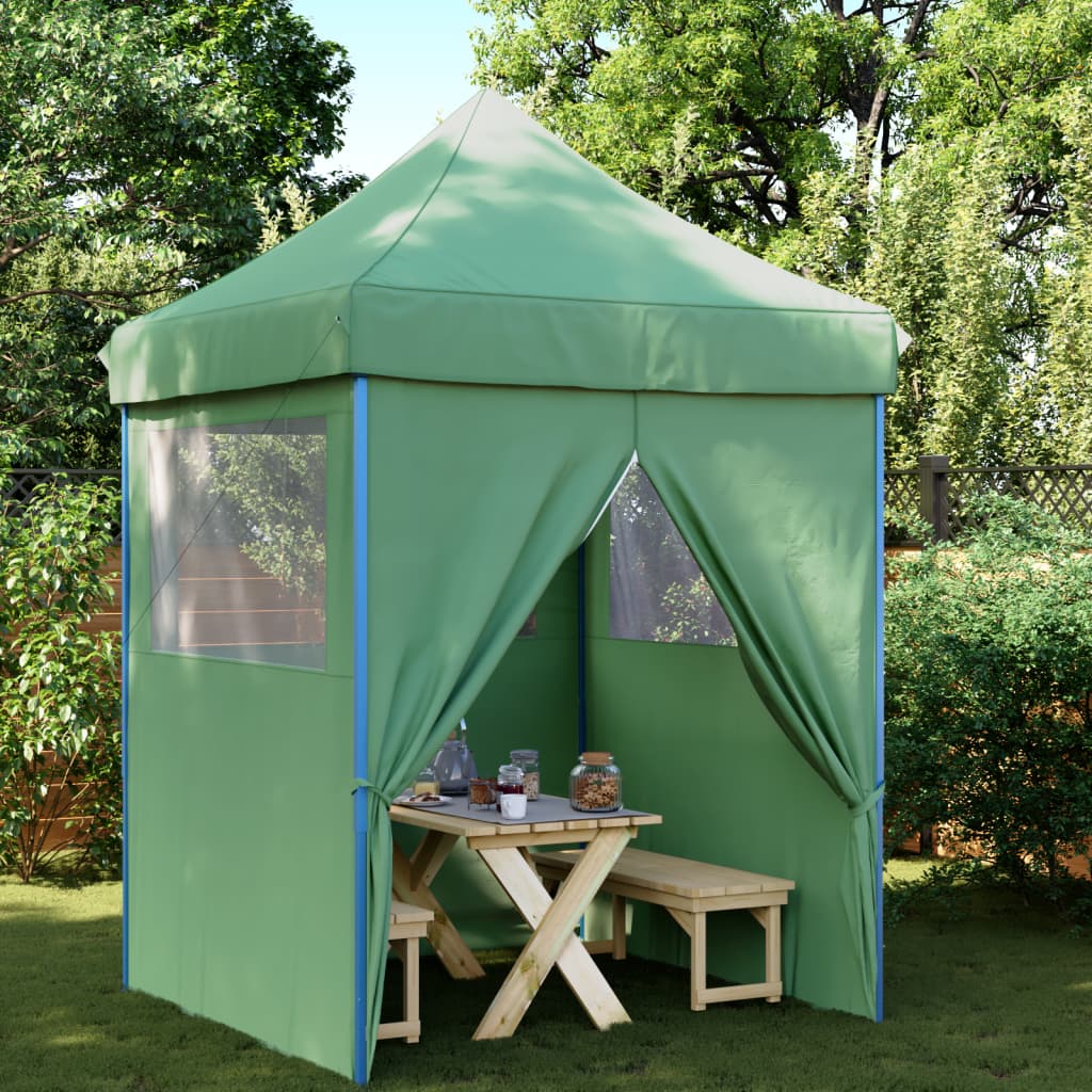 Vidaxl Partytent Polable Polable avec 4 murs latéraux verts