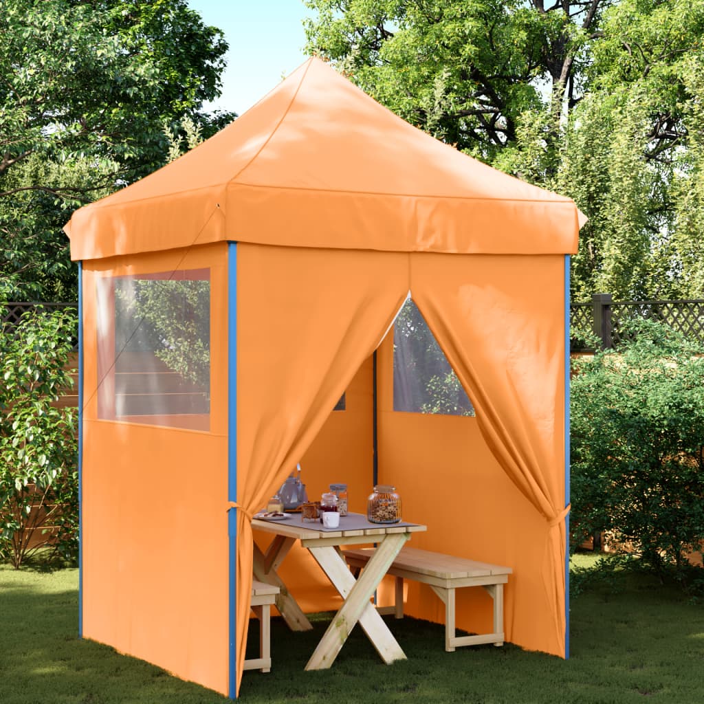 Vidaxl Partytent Faltbares Popup mit 4 Seitenwänden Orange