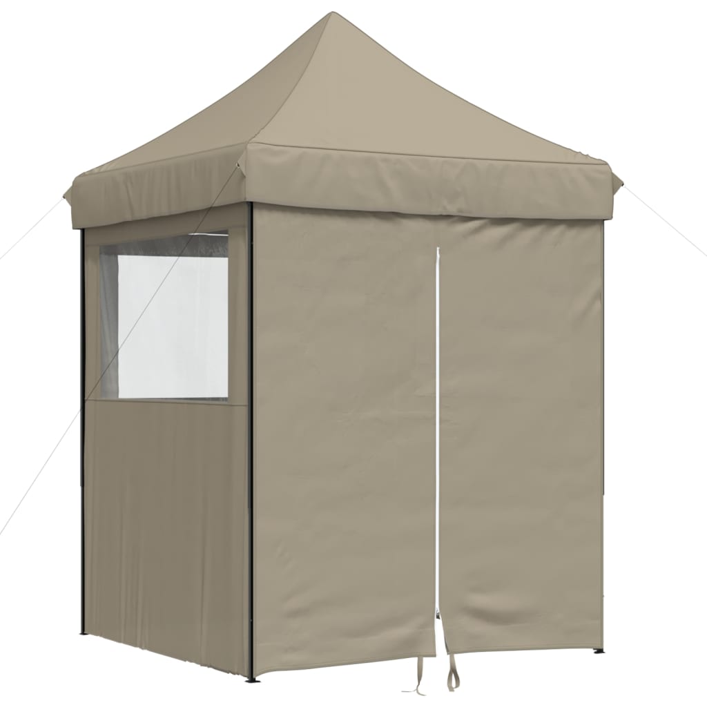 Vidaxl Partytent Faltbares Popup mit 4 Seitenwänden Taupe