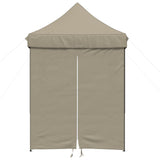 Vidaxl PartyTent foldbar pop-up med 4 sidoväggar taupe