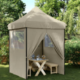 Pop-up pieghevole Vidaxl PartyTent con 4 pareti laterali taupe