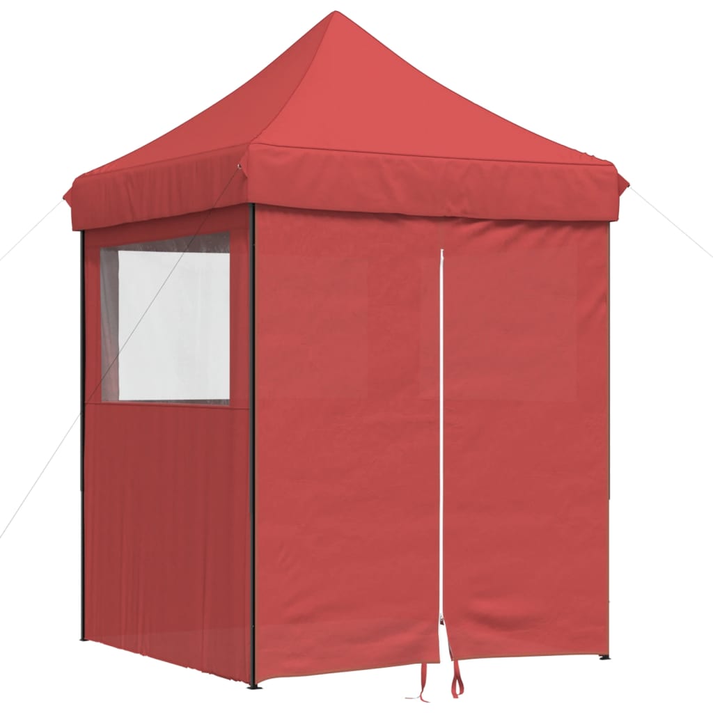 Vidaxl PartyTent fällbar pop-up med 4 sidoväggar Bordeaux Red