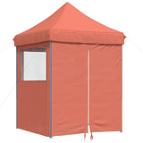 Vidaxl PartyTent sammenleggbar pop-up med 4 sidevegg Terracotta-farget