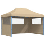 Vidaxl PartyTent fällbar pop-up med 3 sidoväggar beige