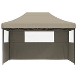 Vidaxl PartyTent Poplep-Up con 3 paredes laterales Taupe