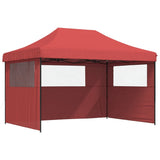 Vidaxl Partytent Foldable Pop-Up With 3 Side Walls Bordeaux Red