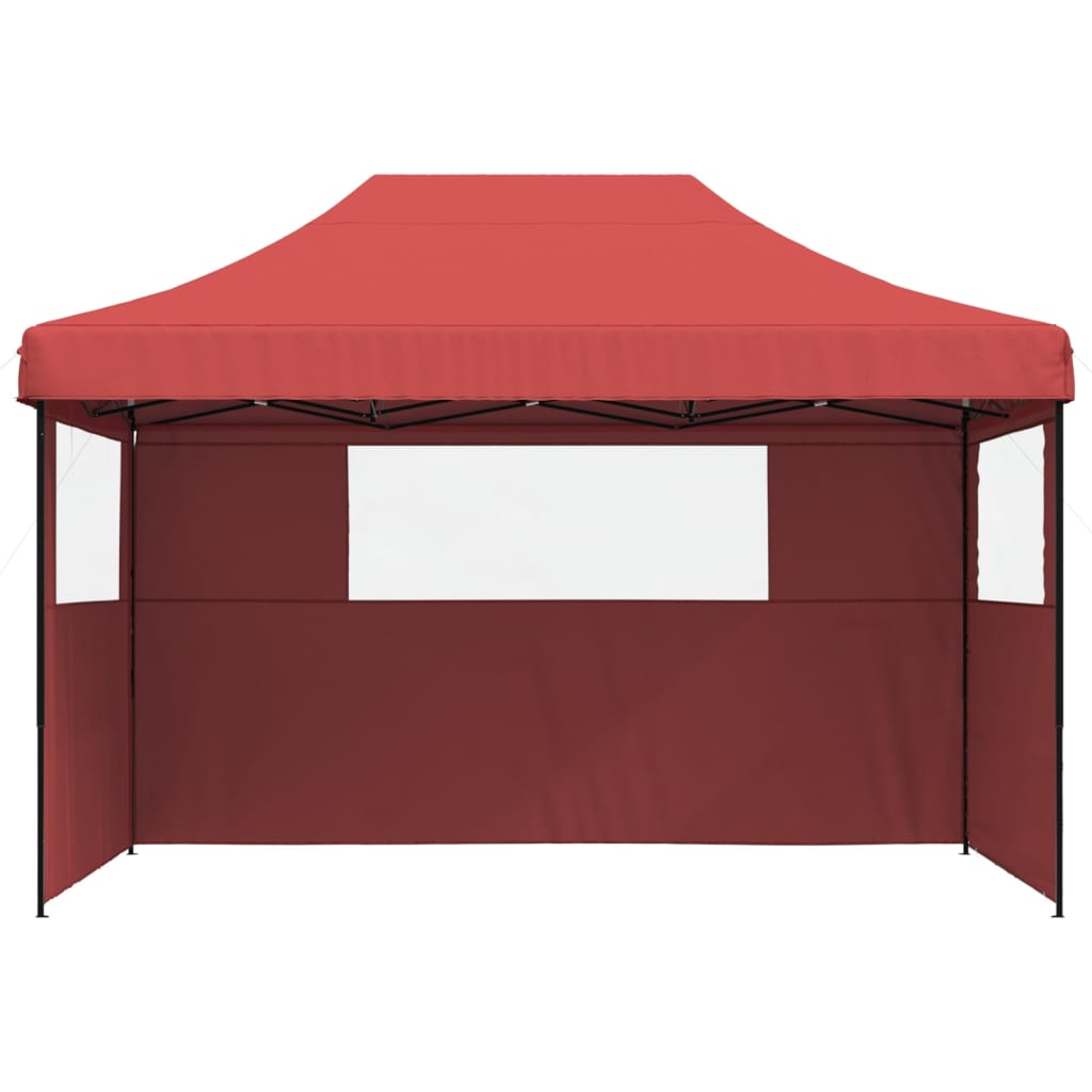 Vidaxl Partytent Polable Polable avec 3 murs latéraux Bordeaux Red