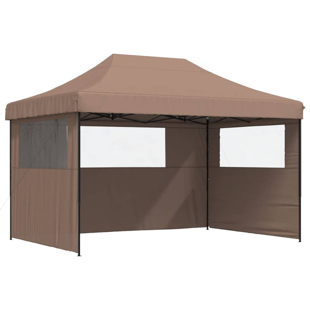 Vidaxl PartyTent Plegable plegable con 3 paredes laterales Brown