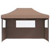 Vidaxl Partytent Polable Polable avec 3 murs latéraux marron