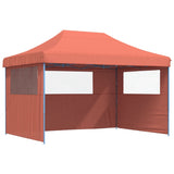 Vidaxl PartyTent sammenleggbar pop-up med 3 sidevegg Terracotta-farget