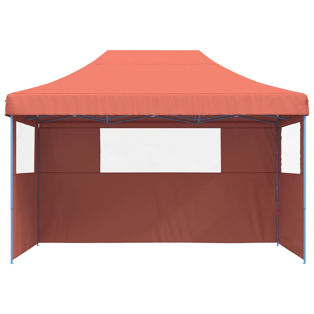 Vidaxl PartyTent Plegable plegable con 3 paredes laterales de color terracota