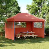 Pop-up pieghevole Vidaxl Partyntent con 3 pareti laterali color terracotta