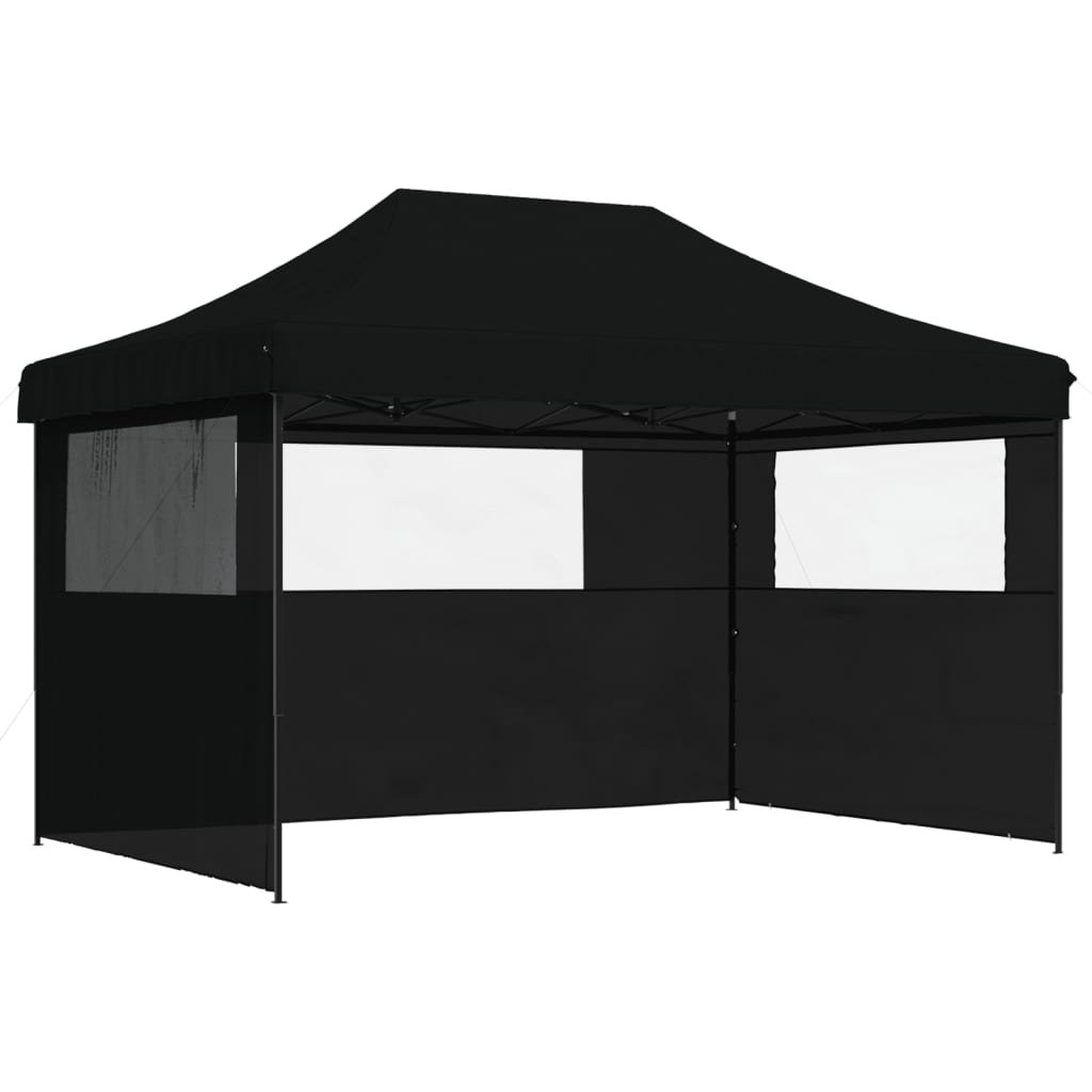 Vidaxl Partytent Polable Polable avec 3 murs latéraux noirs