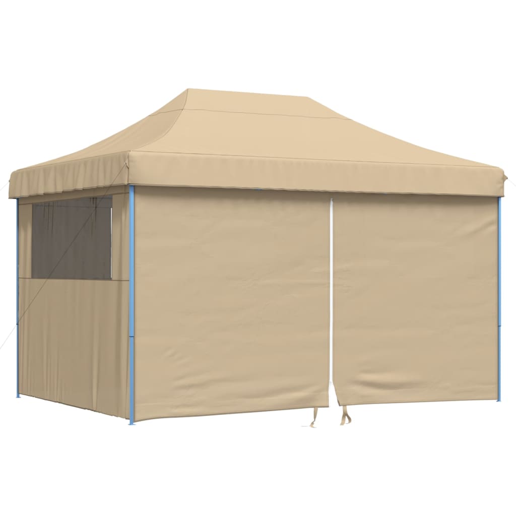 Vidaxl PartyTent Polable Polable avec 4 murs latéraux beige