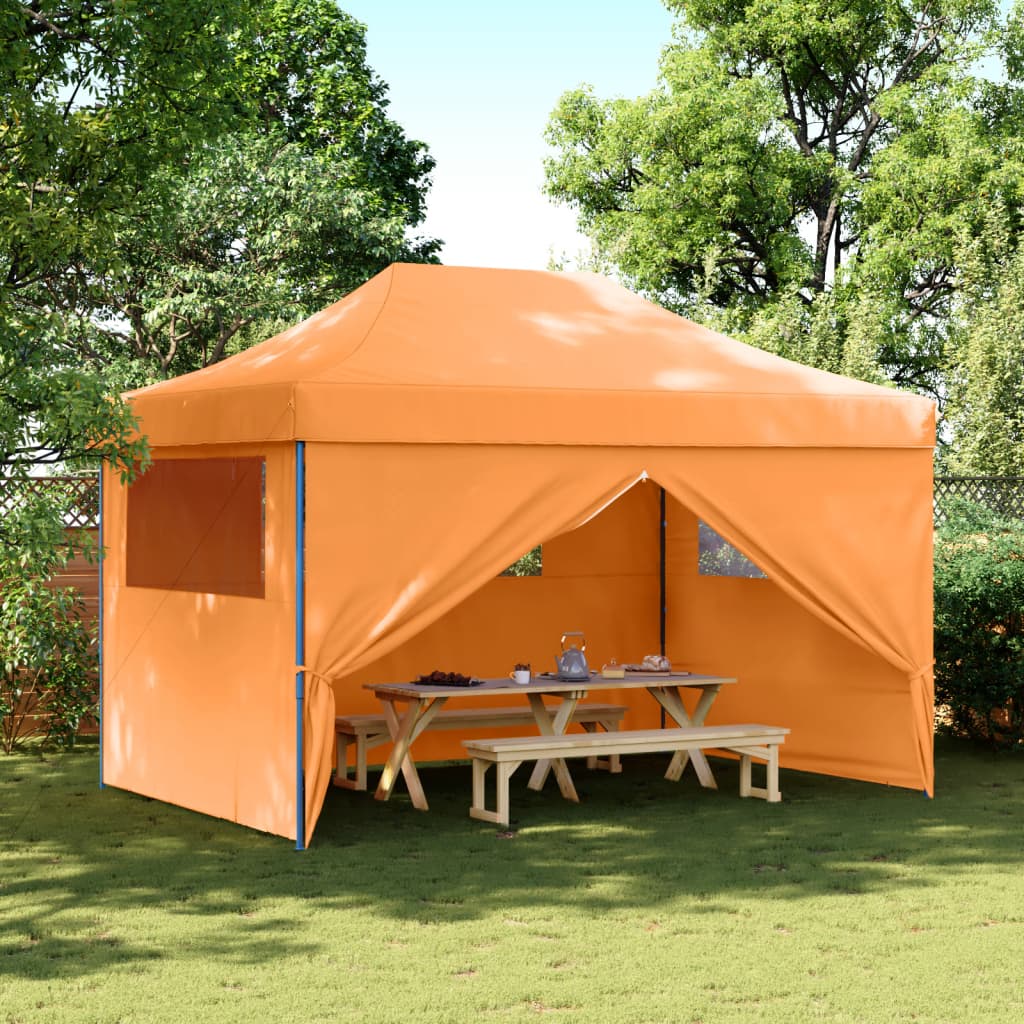 Vidaxl Partytent Faltbares Popup mit 4 Seitenwänden Orange