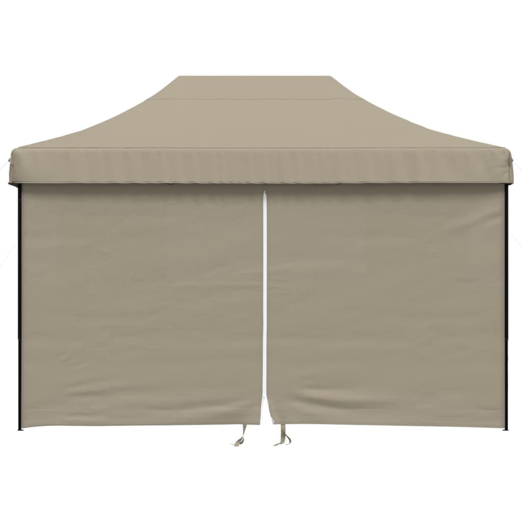 Vidaxl PartyTent Polable Polable avec 4 murs latéraux taupe