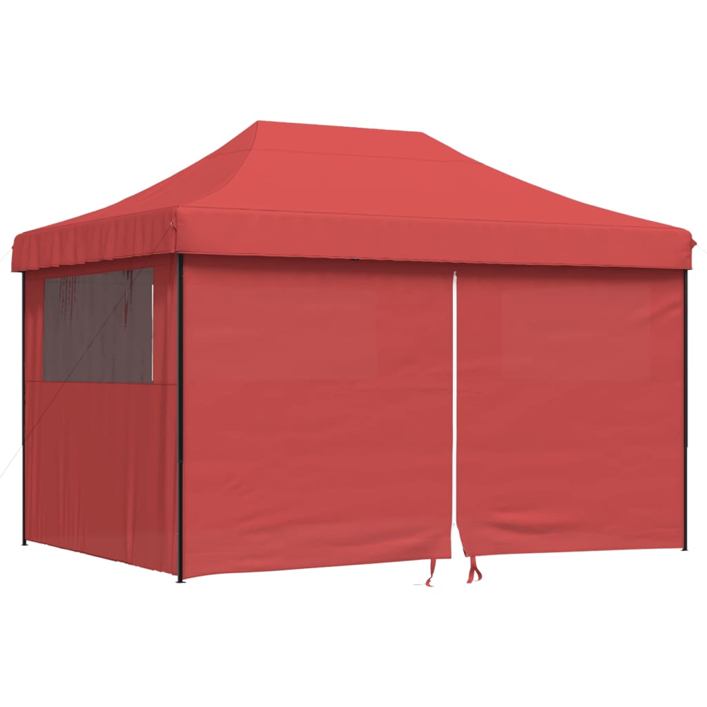 Vidaxl Partytent zložljivo pojavno okno s 4 stranskimi stenami Bordeaux Red