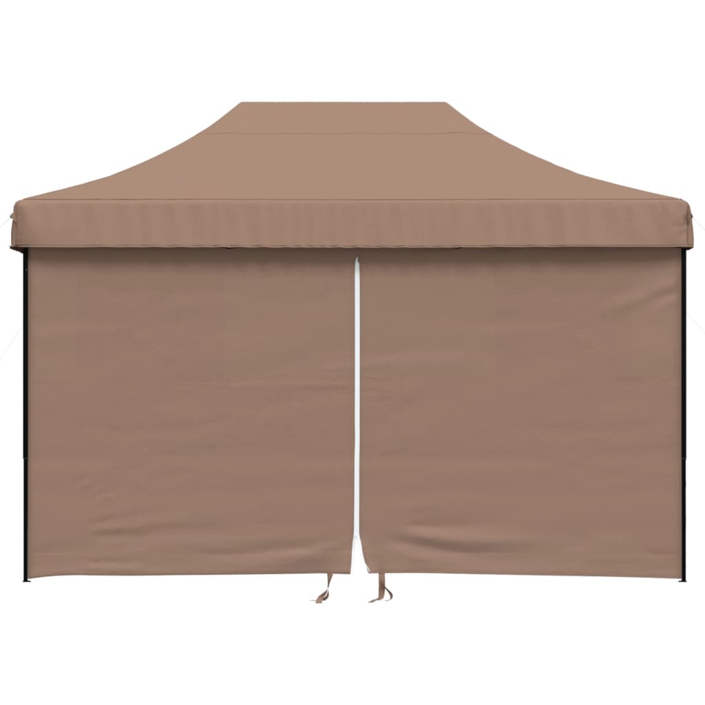 Vidaxl Partytent Foldable Pop-Up With 4 Side Walls Brown