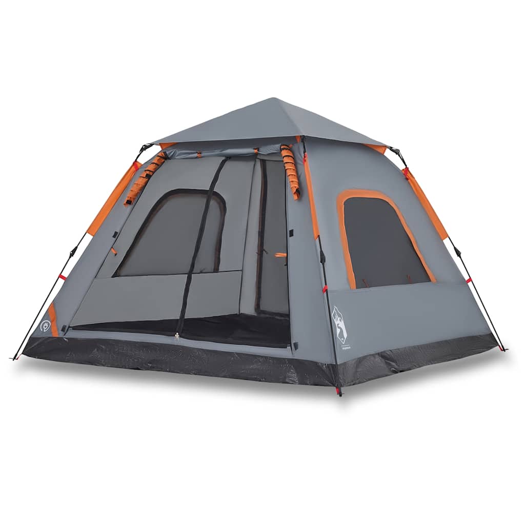 Vidaxl Dome Stan 5-Person Rychlé uvolnění šedé a oranžové