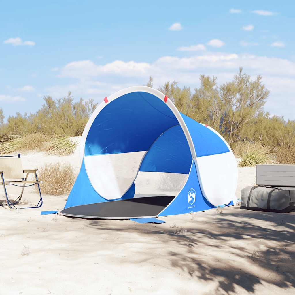 Vidaxl Beach Tent P-Up Waterproof Azure Blue