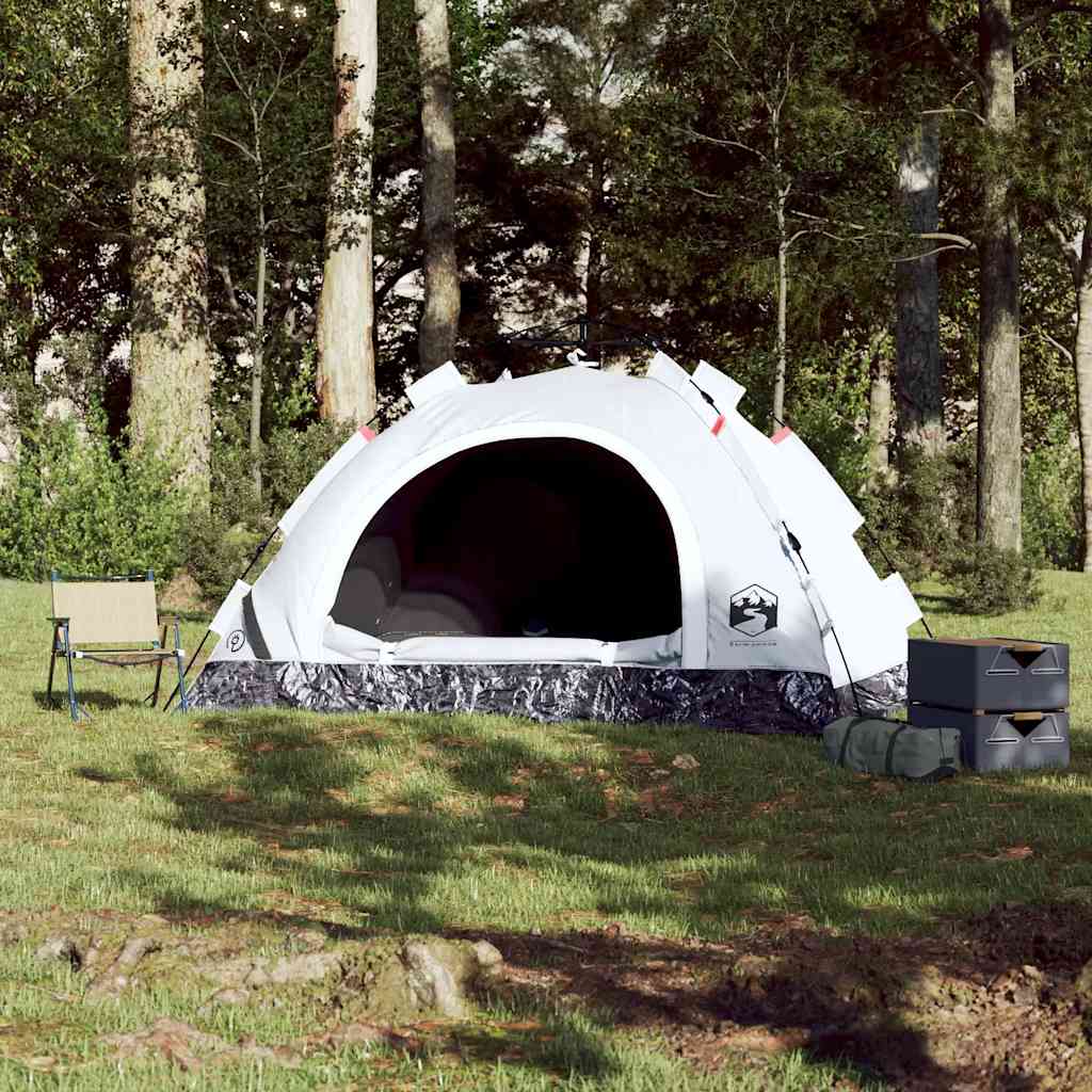 Vidaxl Tent 2 persone Rilascio rapido Blackout Stuff bianco