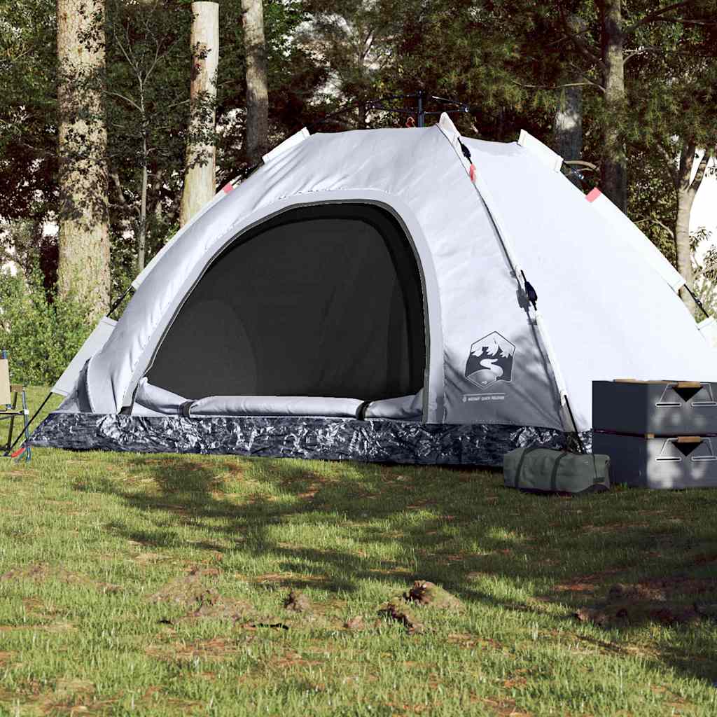 Vidaxl tente à 5 personnes Fast Release Blackout tissu blanc