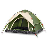 Vidaxl Dome Tent 3-Person Fast Release Green