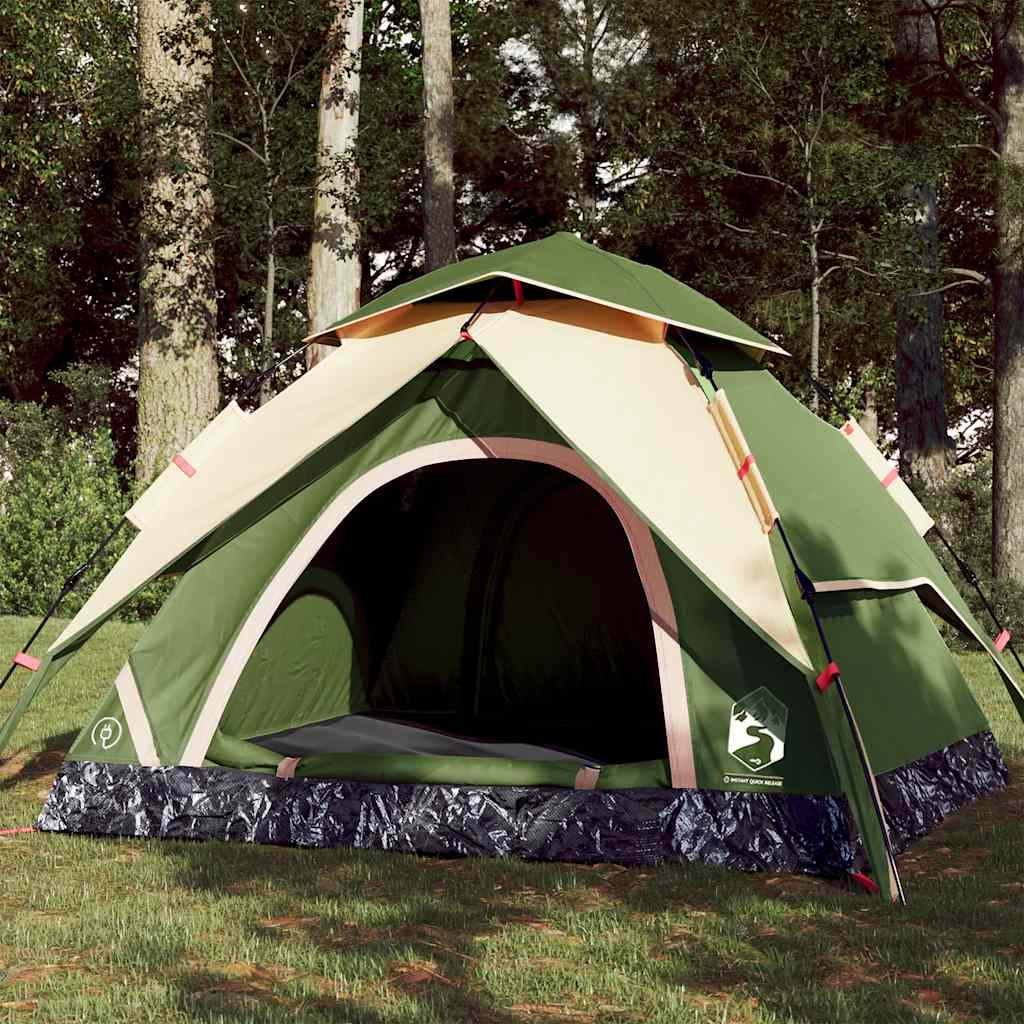 Vidaxl Dome Stan 3-Person Fast Release Green