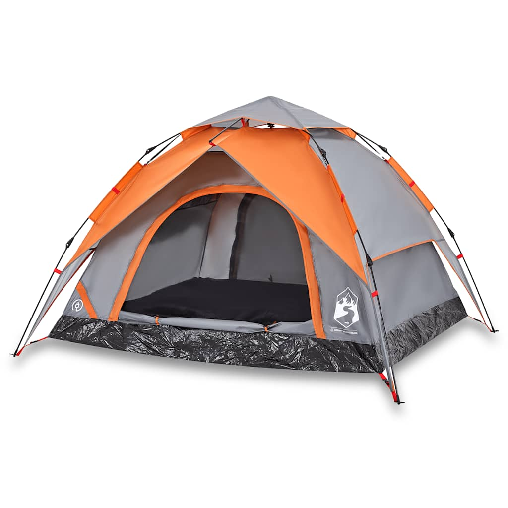 Vidaxl Dome Tent 3-osobowy szybki wydawanie Grey i Orange