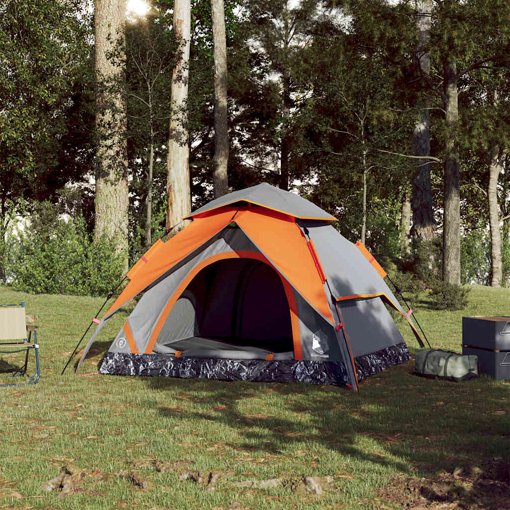 VidaXL Dome tent 3-person fast release gray and orange