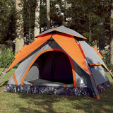 Vidaxl Dome Tenda 3 persone Rilascio veloce grigio e arancione